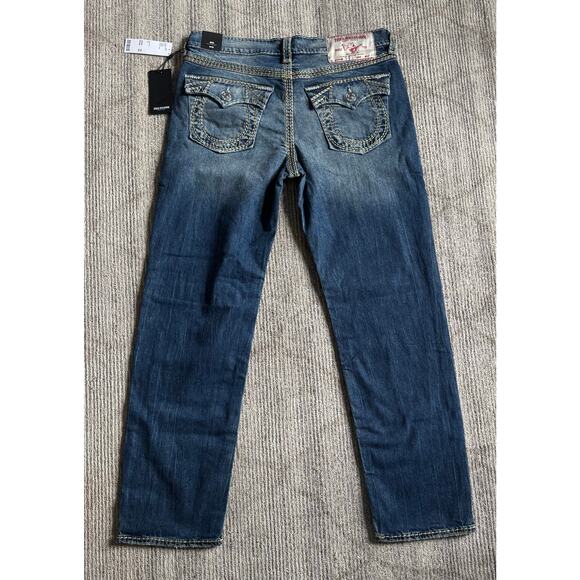 True Religion Ricky Super QT Lurex Metallic Pocket Relaxed Jean Womens Sz 32 NWT - Picture 5 of 16